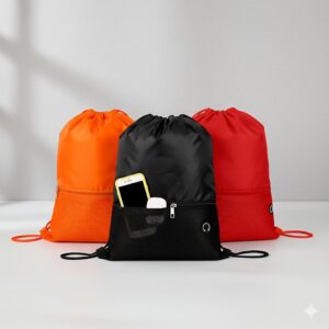 Mochila Saco Poliéster Bolso Externo Entrada Fones de Ouvido e Alças Ajustáveis S16091