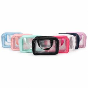 Nécessaire Transparente 2 Divisórias PVC e PU Tam 30x19x14cm= Sb01881 / 29x21x16cm=S01881