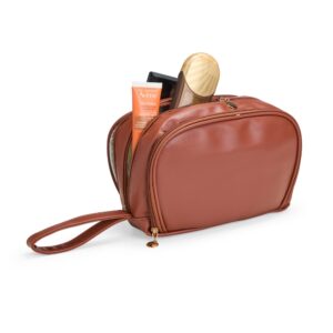 Nécessaire Couro Sintético 3 Divisórias Impermeável Tam 25x16x10cm S10981
