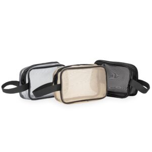 Necessaire com Visor Transparente Tela de Nylon e Malha Tam 20x13x7cm S15091