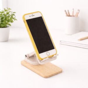 Suporte Retrátil para Celular Articulação Multiangular e Rotação 360' Fibra de Trigo e Bambu S81290@e
