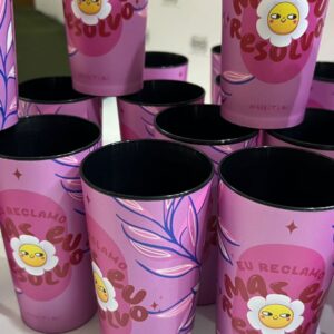 Copo Eco Label Biodegradável Polipropileno, Ecologicamente Sustentável 430 e 550ml. Secolabel