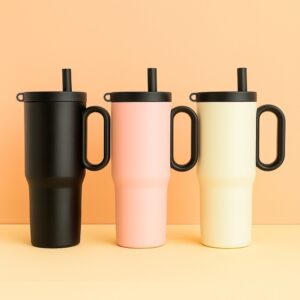 Caneca Térmica com Canudo 750ml Inox Parede Dupla Tampa Infusor e Alça S15380