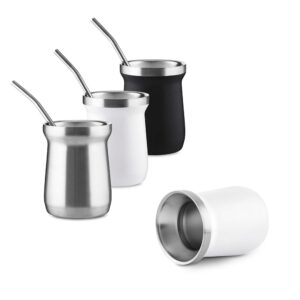 Cuia Térmica 250ml com Canudo e Bomba em Inox Parede Dupla S22451