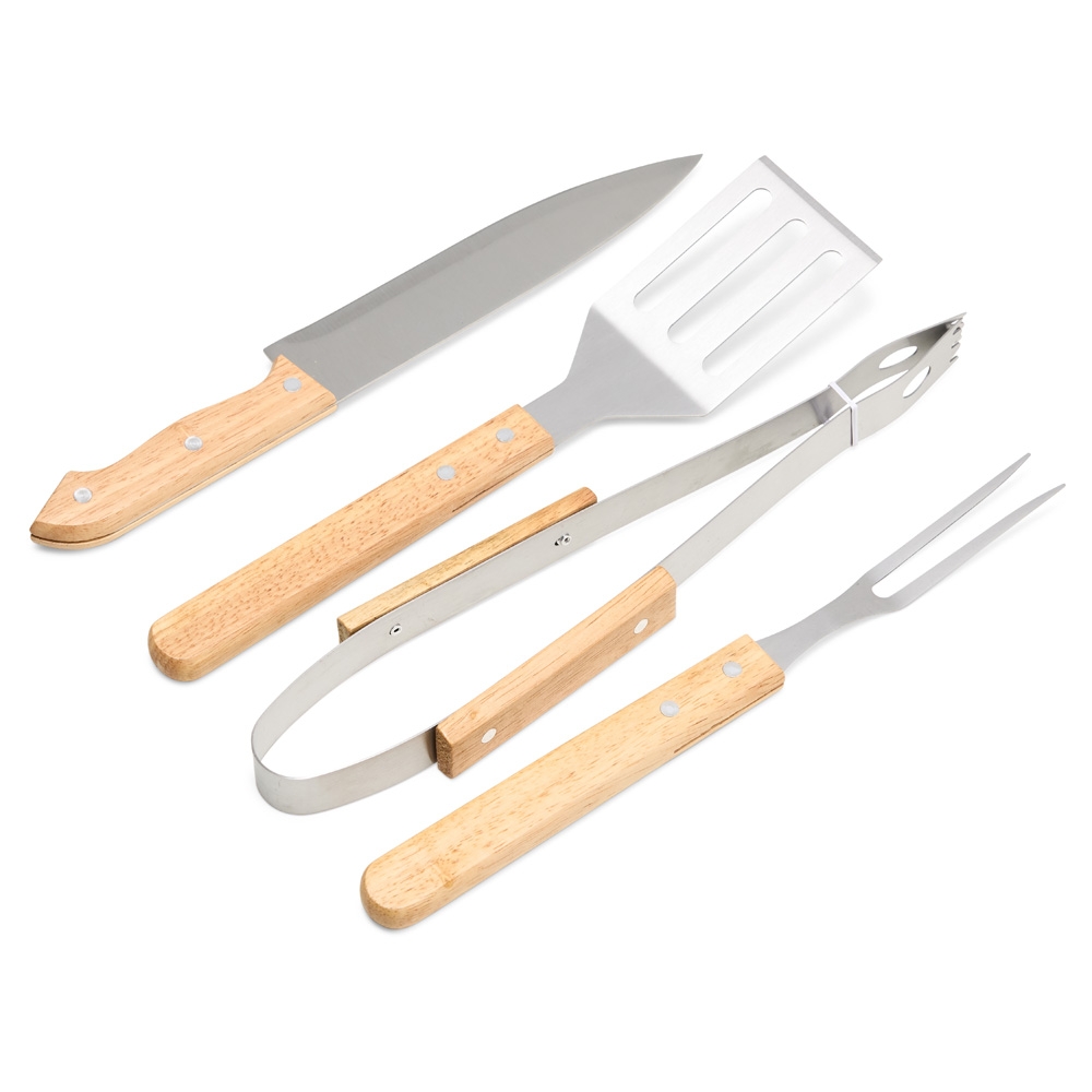 Kit Churrasco 4 peças Inox e Madeira com Estojo Nylon com Alça Sb26421 - Imagem 5
