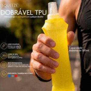 Squeeze Dobrável 500ml para Esporte e Lazer TPU Termoplástico Bico Silicone S82290 Sa82290