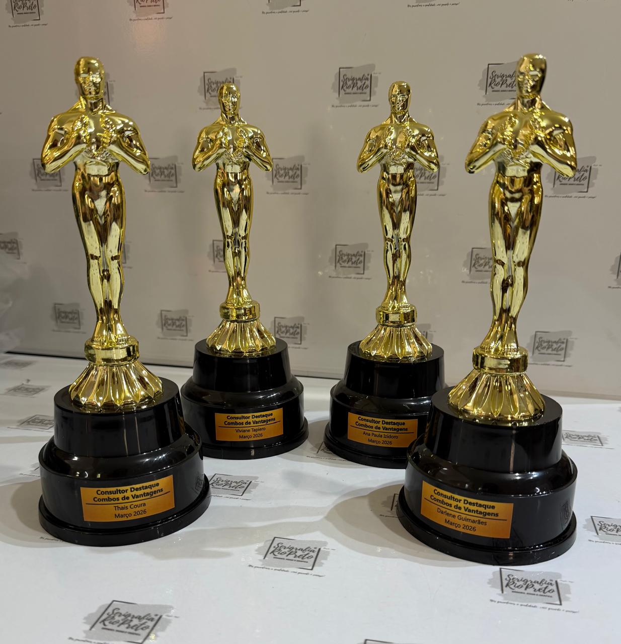 Troféu Oscar Modelo Similar a Estatueta Tam. Altura 23cm altura 23cm Personalizado com Tag 5x2cm Strofeuoscar