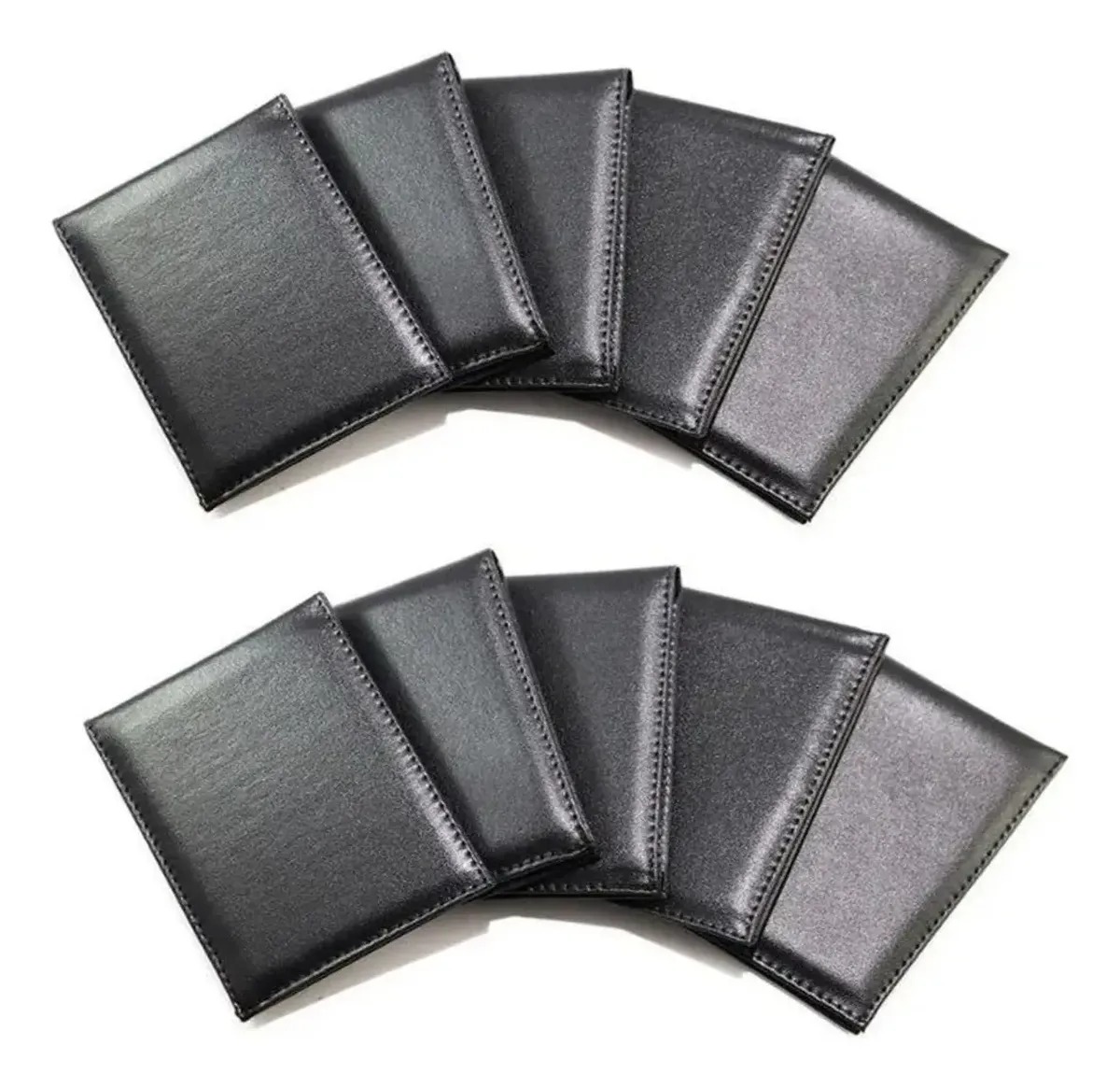 Carteira Porta Cartão e Cédulas Slim Horizontal Couro Sintético 5 Divisórias Tam 10x8cm Sportacartao - Imagem 9