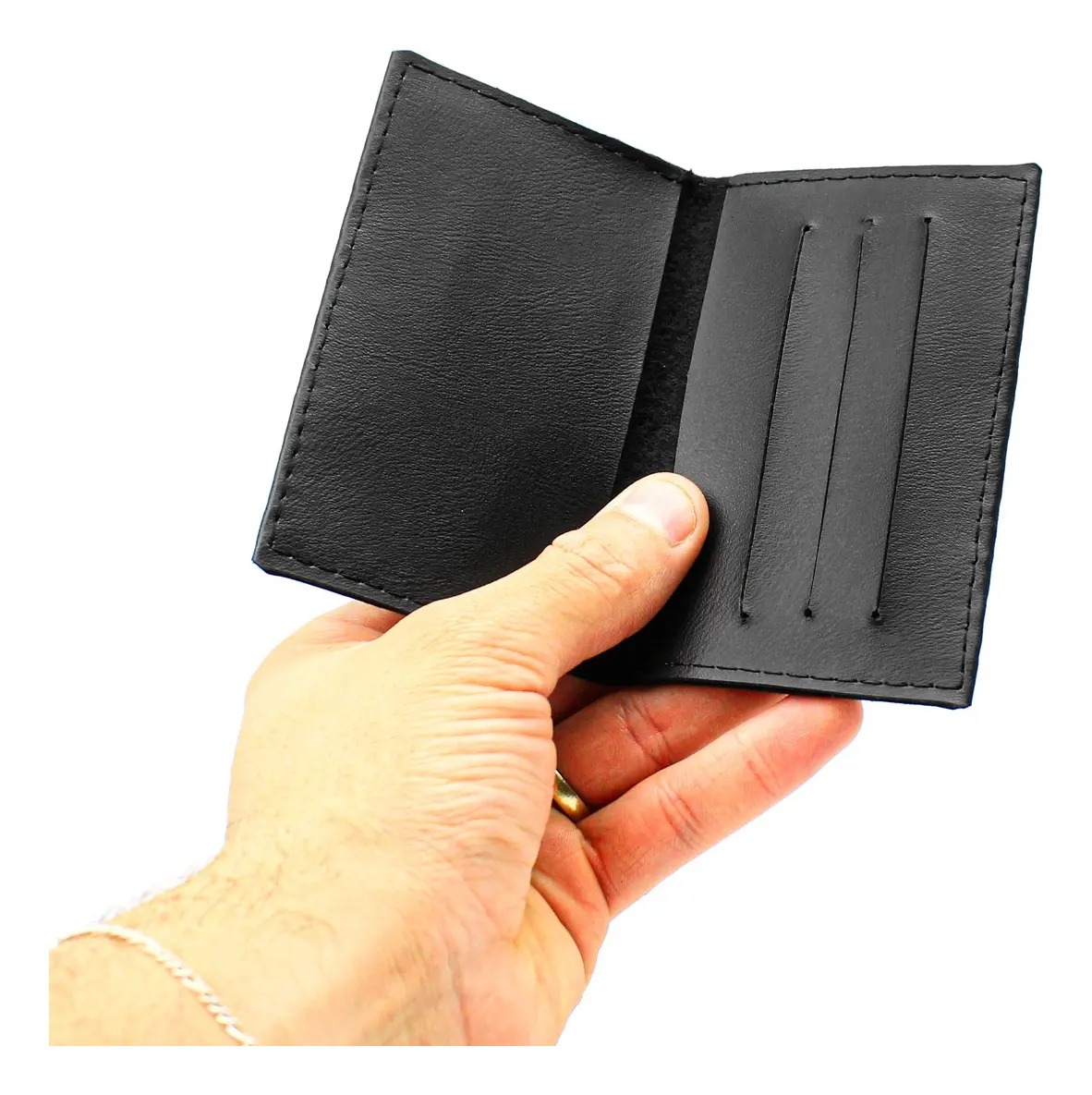 Carteira Porta Cartão e Cédulas Slim Horizontal Couro Sintético 5 Divisórias Tam 10x8cm Sportacartao - Imagem 7
