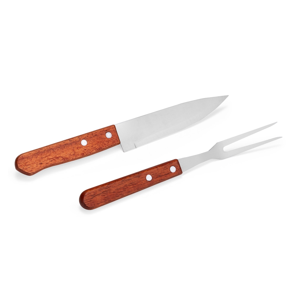 Kit Churrasco 2p Garfo e Faca Inox e Madeira com Estojo Papel Cartão S57191 - Imagem 5