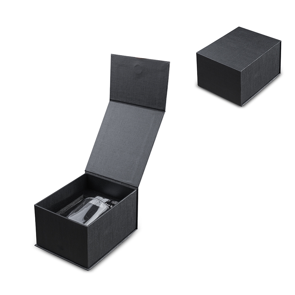 Kit Executivo p-Drinks com 1 Copo 200ml, 4 Cubos e Pegador de Gelo Metal com Estojo p-Presente S84451