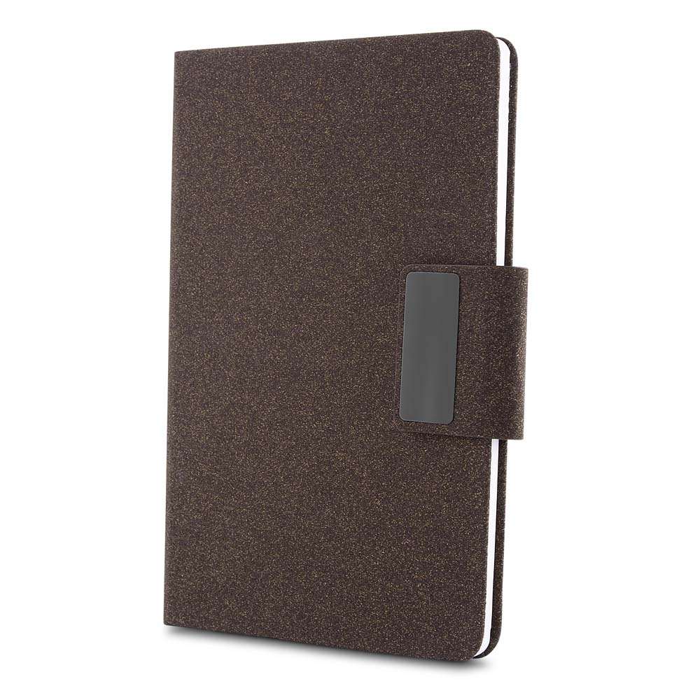 Conjunto Executivo Caderno A5 Couro Sintetico e Fibra de Café Fecho Magnético e Caneta Metal e Estojo p-Presente S86351 - Imagem 7