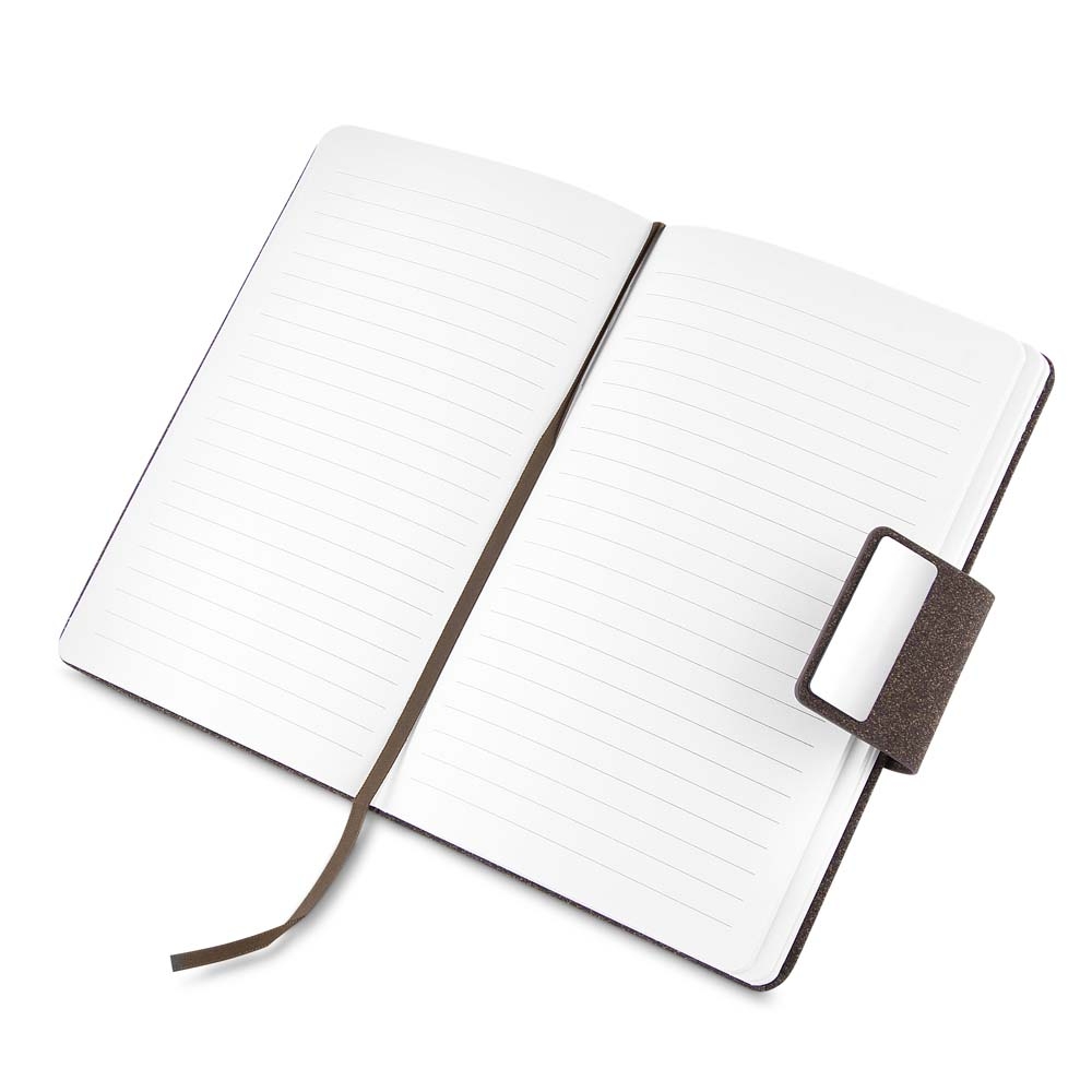 Conjunto Executivo Caderno A5 Couro Sintetico e Fibra de Café Fecho Magnético e Caneta Metal e Estojo p-Presente S86351 - Imagem 5
