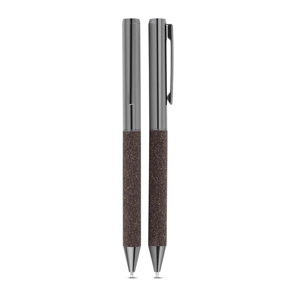 Conjunto Executivo Caderno A5 Couro Sintetico e Fibra de Café Fecho Magnético e Caneta Metal e Estojo p-Presente S86351 - Imagem 8