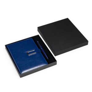 Conjunto Executivo Premium Caderno A5 Couro Sintético Fecho Magnético Caneta Metal e Estojo p-Presente S44191