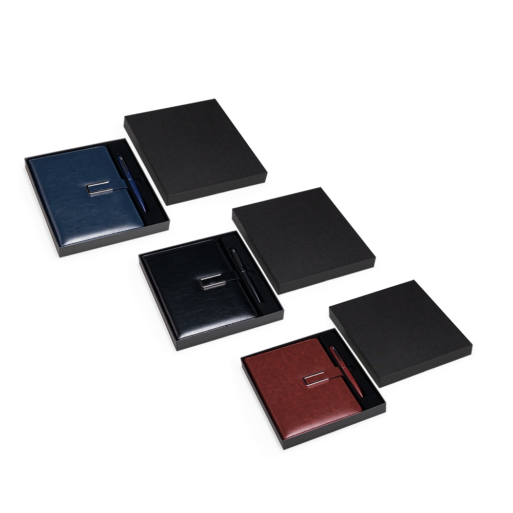 Conjunto Executivo Premium Caderno A5 Couro Sintético Fecho Magnético Caneta Metal e Estojo p-Presente S44191 - Imagem 3