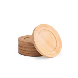 Porta-Copos Bambu Redondo 6 Peças Tam 9.5cm S98251