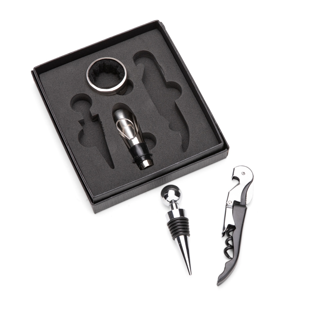 Kit para Vinho 4 Peças com Estojo Cartonado S02191 - Imagem 4