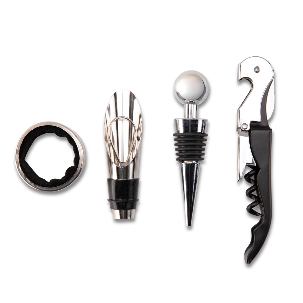 Kit para Vinho 4 Peças com Estojo Cartonado S02191 - Imagem 3