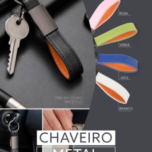 Chaveiro Metal com Couro Sintético S94191