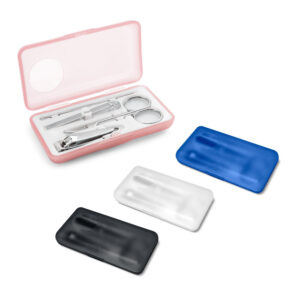 Conjunto Manicure 4 peças Aço Inox com Estojo Plástico Sg34849