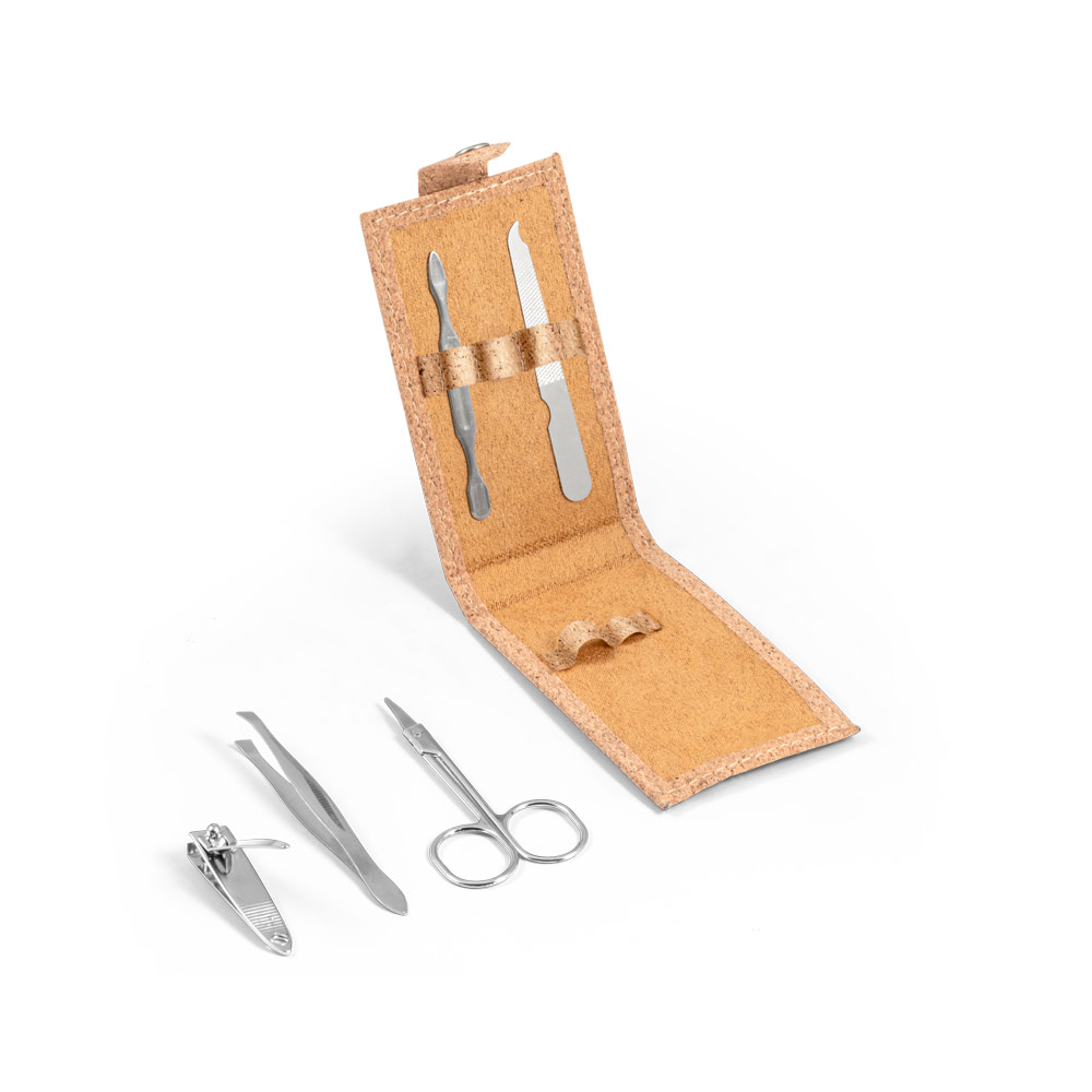 Conjunto Manicure Aço Inox 5 peças Estojo em Cortiça Sg79849 - Imagem 3