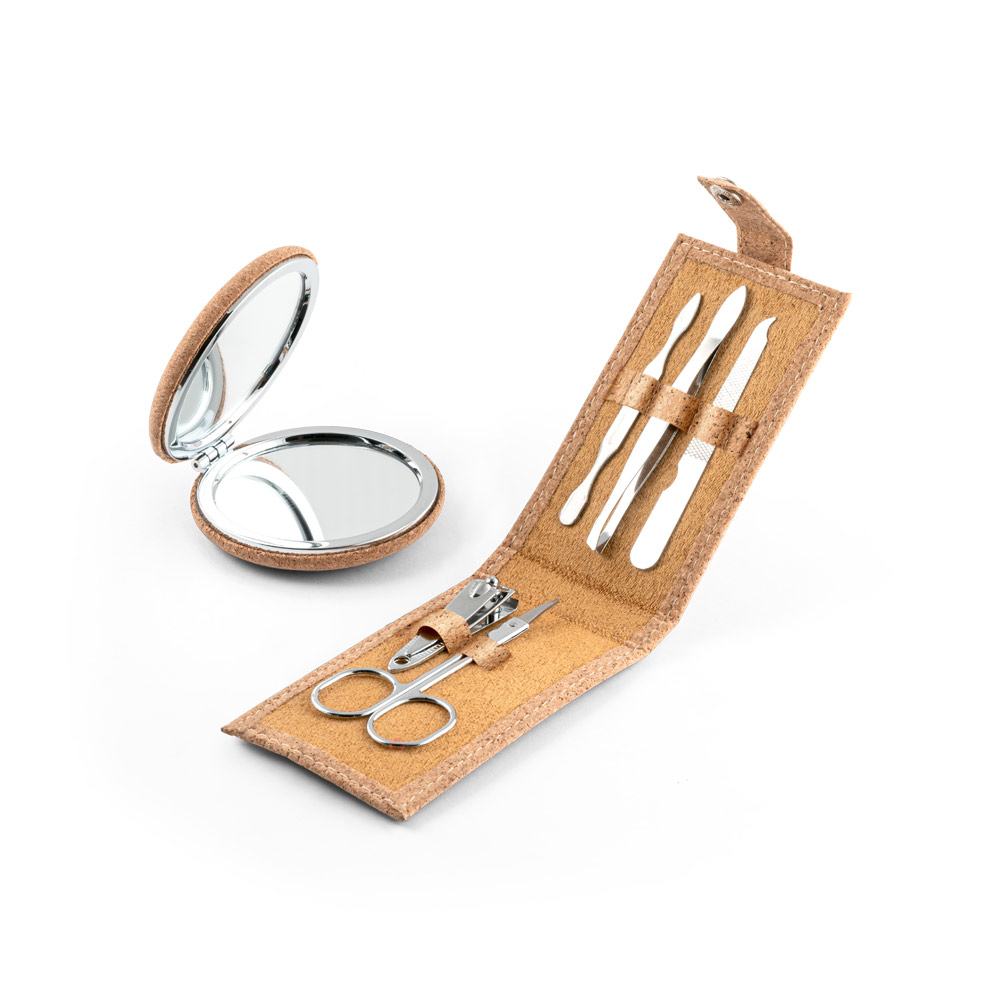Conjunto Manicure Aço Inox 5 peças Estojo em Cortiça Sg79849 - Imagem 2