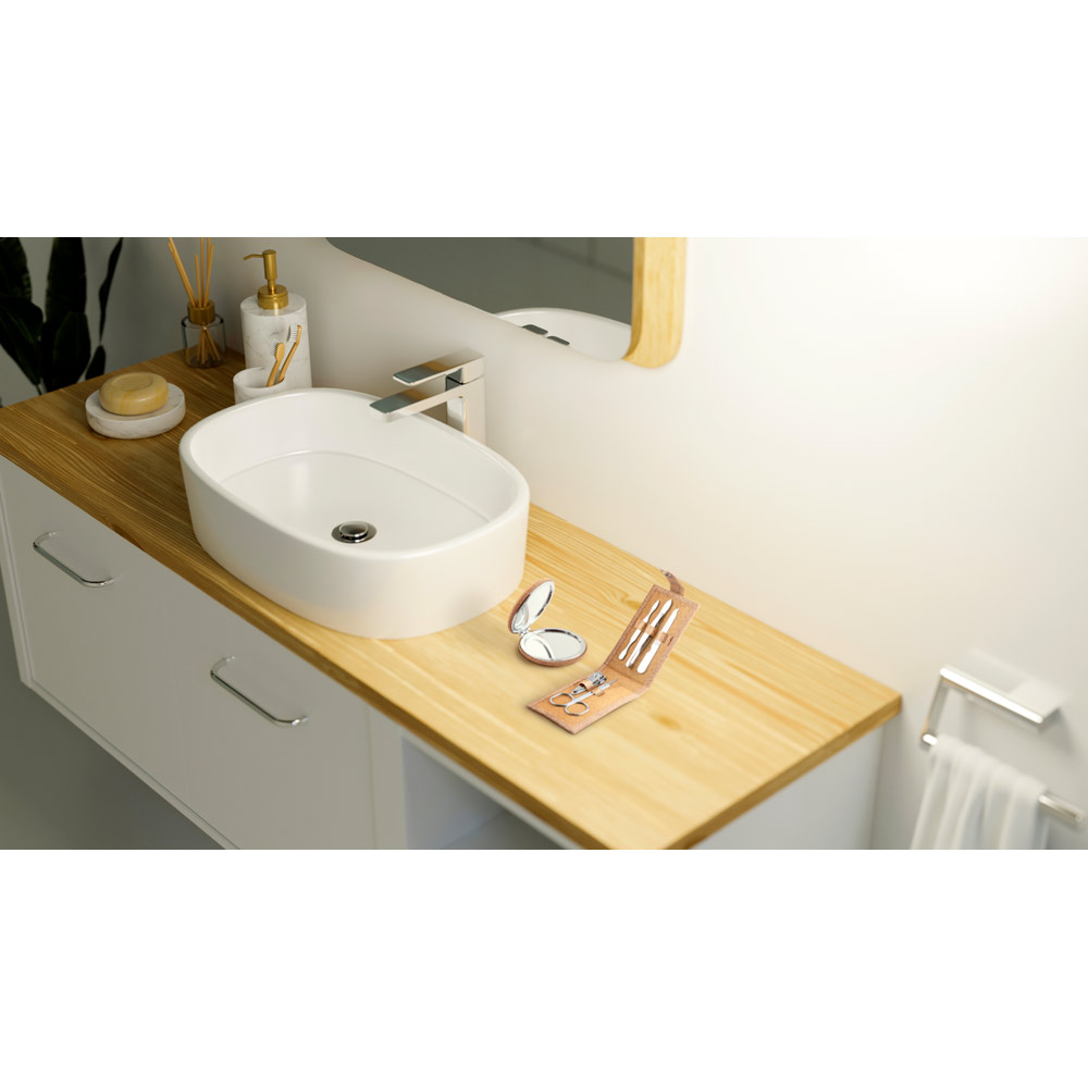 Conjunto Manicure Aço Inox 5 peças Estojo em Cortiça Sg79849 - Imagem 6