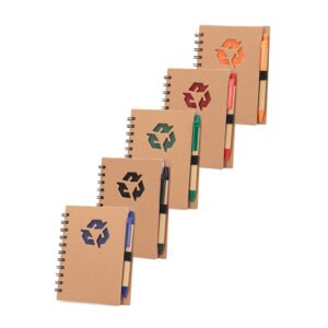 Caderno Wire-O B6 Capa Dura Kraft Eco com Caneta 81F Pautadas S53191