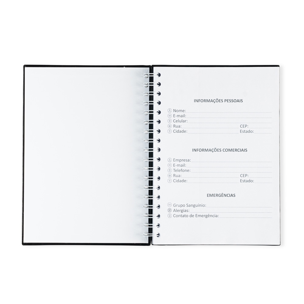 Caderno A5 Wire-O Capa Dura Laminação Fosca e Brilho 96F com Pauta S66451 Sf66451 - Imagem 3