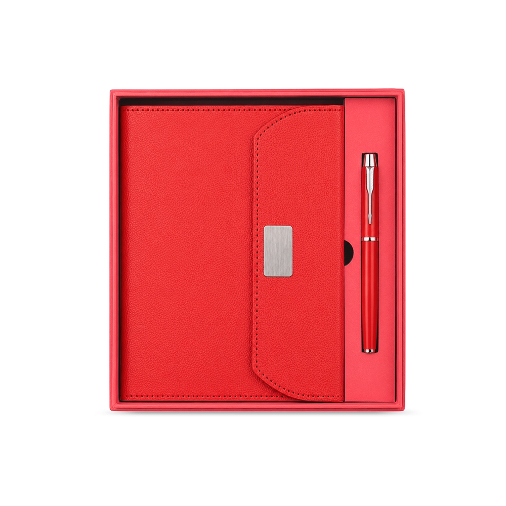 Conjunto Executivo, Caderno Moleskine A5 96f em PU, Fecho Magnético, Plaquinha p-Laser Caneta Metálica Escrita Preta e Esojo p-Presente S15191 - Imagem 4