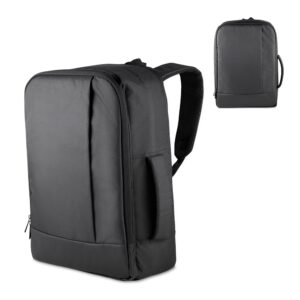 Mochila Notebook Poliéster Detalhe em Couro Alça Troley p-Encaixe em mala S72451