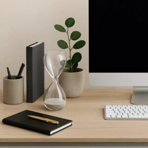 Ampulheta Temporizador Decorativa 05 Minutos em Vidro Borosilicato Tam 12.7x5cm Sampuleta