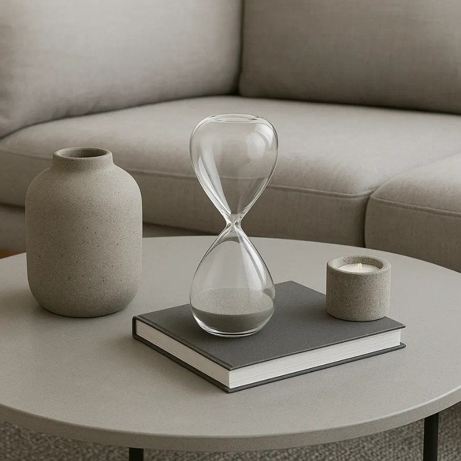 Ampulheta Temporizador Decorativa 05 Minutos em Vidro Borosilicato Tam 12.7x5cm Sampuleta - Imagem 2