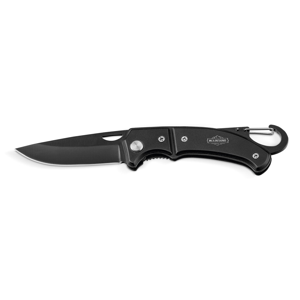 Canivete em Aço Inox e Metal com Fecho de Segurança, Mosquetão e Estojo Cartao S73049 - Imagem 4