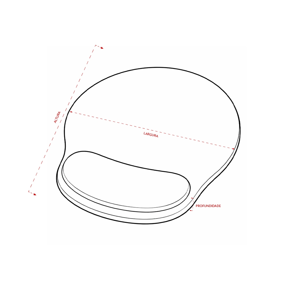 Mouse Pad Ergonômico Poliéster Apoio Punho Espuma Base EVA S73190 - Imagem 6