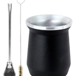 Cuia Térmica Inox 300ml Parede Dupla com Bomba e Escova de limpeza Scuia