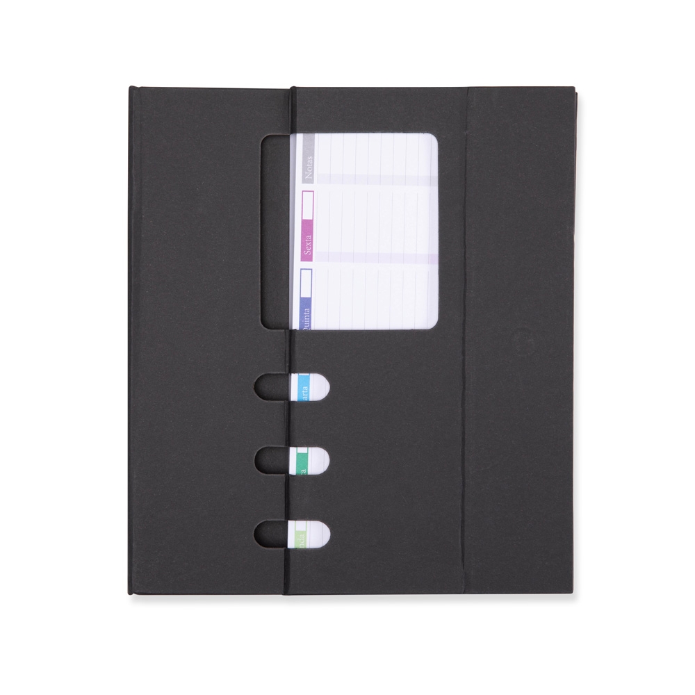 Bloco de Anotações A5 Cartonado 98f Porta-canetas Suporte Celular Fecho Magnético S28091 - Imagem 4