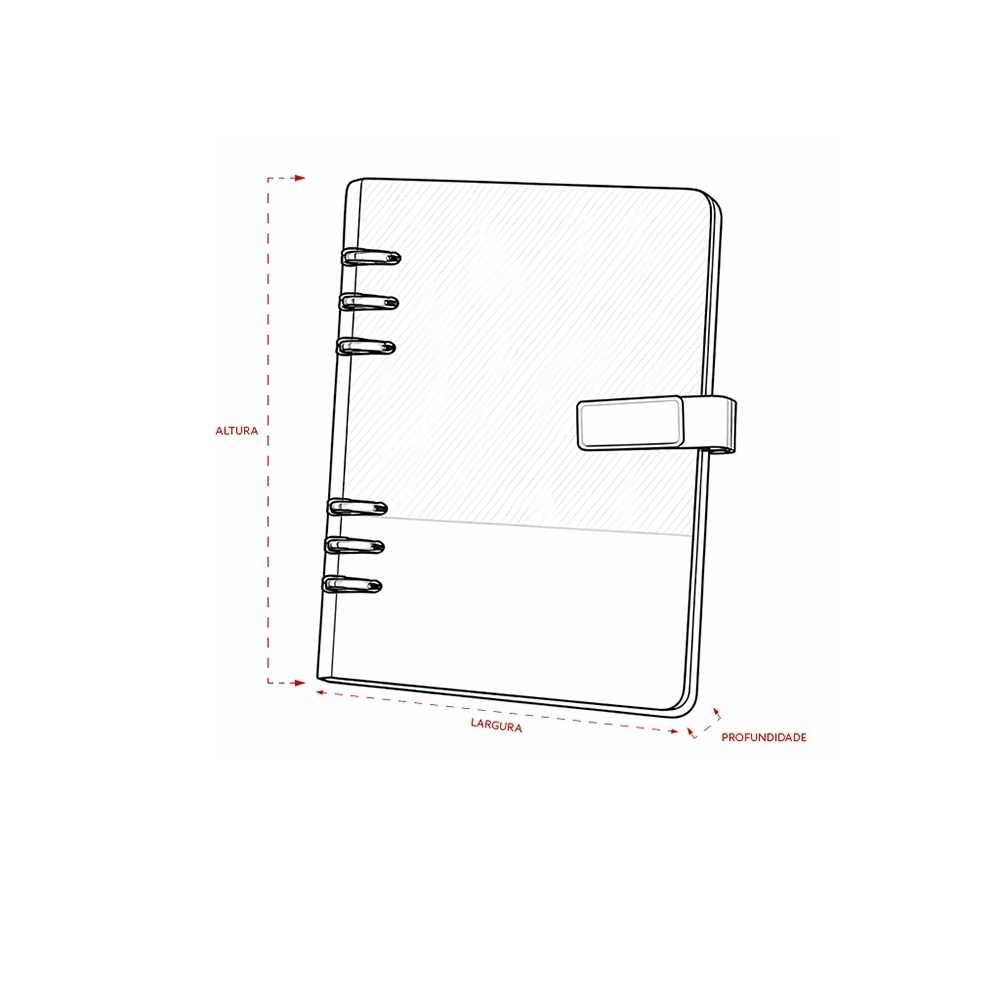 Caderno Fichário A5 COuro Sintético com Argolas Aço Carbono Fecho Plaquinha Magnética p-Laser S04191 - Imagem 12