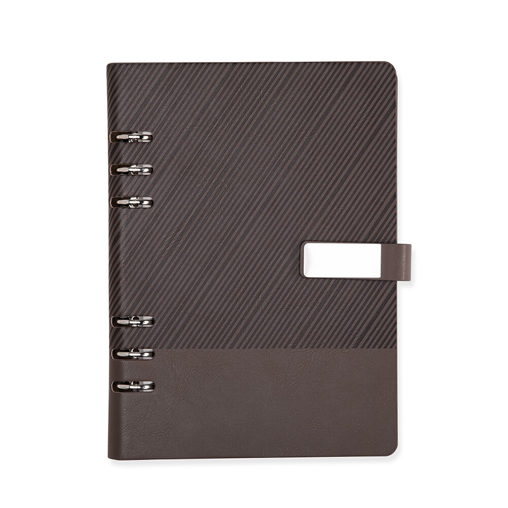 Caderno Fichário A5 COuro Sintético com Argolas Aço Carbono Fecho Plaquinha Magnética p-Laser S04191 - Imagem 7