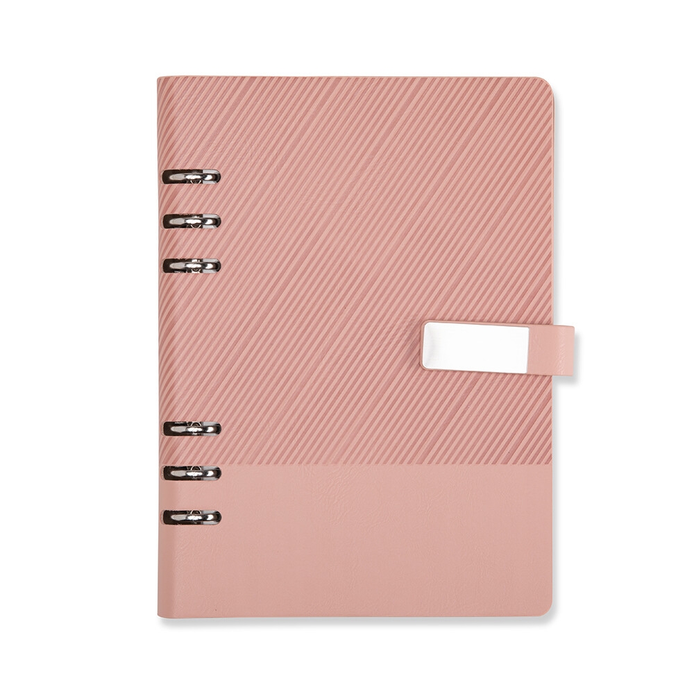 Caderno Fichário A5 COuro Sintético com Argolas Aço Carbono Fecho Plaquinha Magnética p-Laser S04191 - Imagem 5