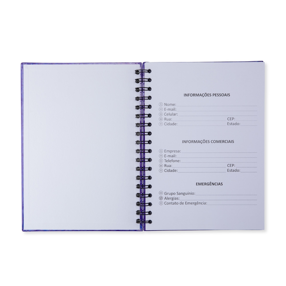 Caderno Capa Holográfica A5 Wire-O Tam 24x18cm 96f com Pauta Sa66451 - Imagem 4