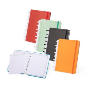 Caderno Disco A5 Tam 22x17cm 80f Pautadas 8 Discos Reposicionáveis p-Adicionar e Retirar Folhas Compatíveis S09451