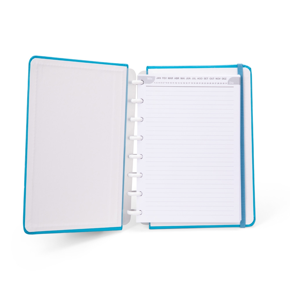 Caderno Disco A5 Tam 22x17cm 80f Pautadas 8 Discos Reposicionáveis p-Adicionar e Retirar Folhas Compatíveis S09451 - Imagem 3