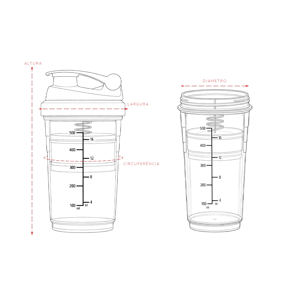 Coqueteleira Plástica 600ml com 2 Compartimentos S70390 - Imagem 9