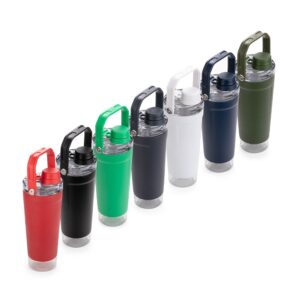 Coqueteleira Térmica 650ml Inox com Porta Suplemento, Trava de Segurança, Peneira e Misturador S73290