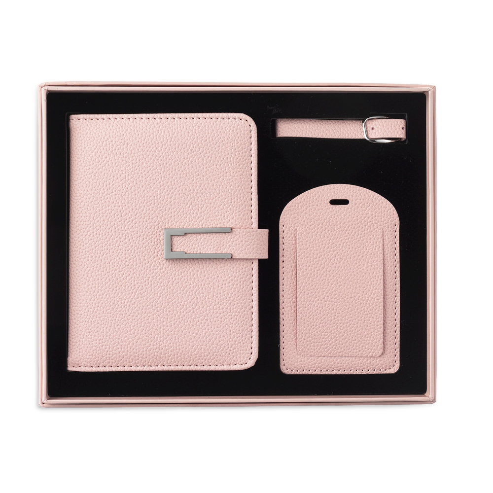 Kit Viagem Porta-passaporte e Cartões Tag Identificadora de Bagagem em PU com Caixa Presente S64191 - Imagem 5