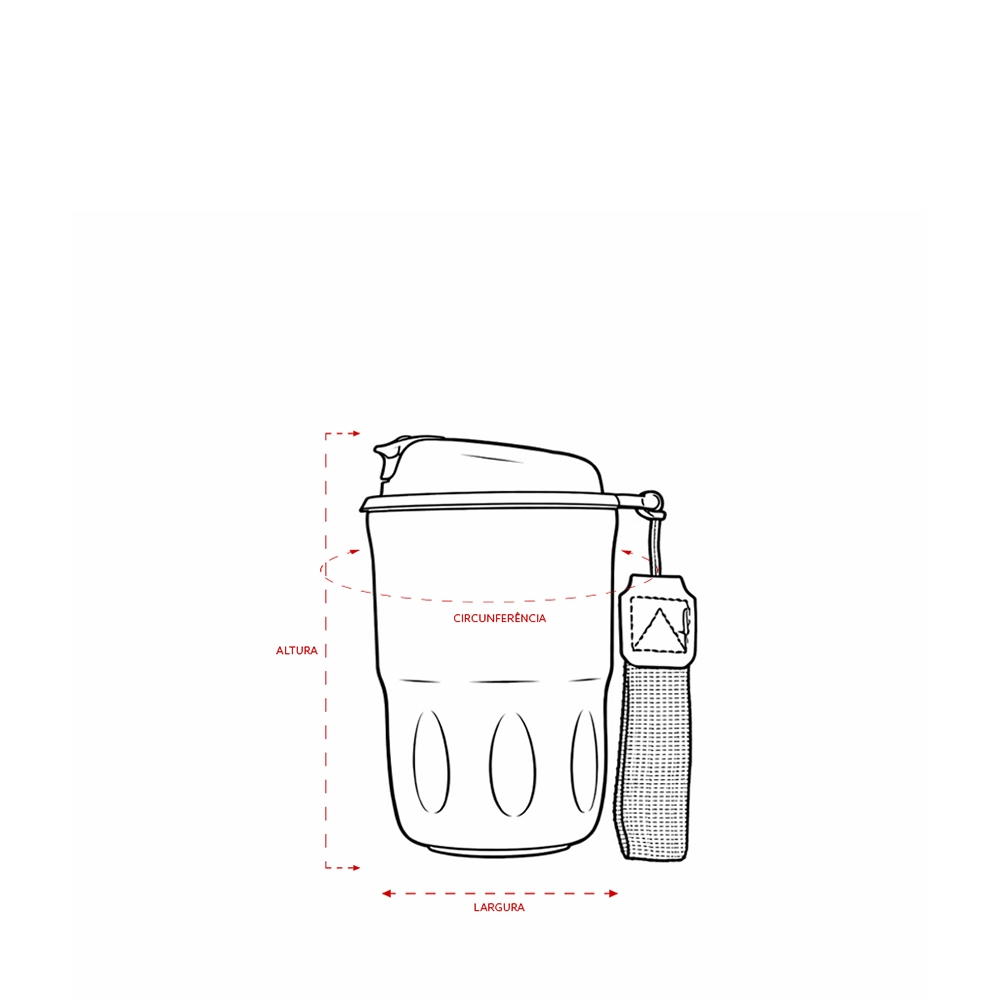Copo Térmico 350ml Parede Dupla com Tampa e Alça S82190 - Imagem 5