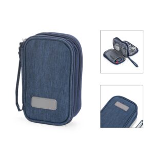 Estojo Case Organizador Multiuso para Acessórios Eletrônicos Poliéster c-Alça e Plaquinha p-Gravar Tam17x10x5cm S20291
