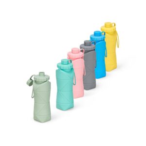 Garrafa Squeeze Dobrável 600ml Silicone com Alça S07191